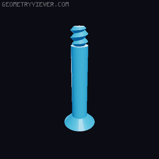 Plastic Bolt & Nut For Radius Gauge 3D model thumbnail