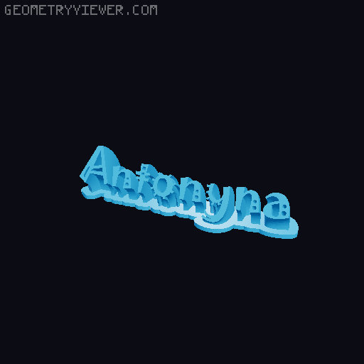 Sweeping crazy name tag 3D model thumbnail