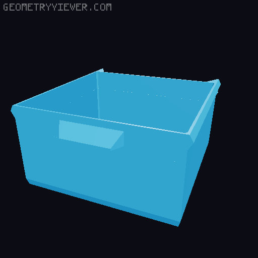 Under Desk Drawer - Larger Depth (80mm, 100mm, 120mm, 140mm) 3D model thumbnail