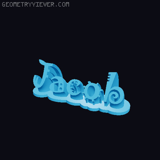 Sweeping crazy name tag 3D model thumbnail