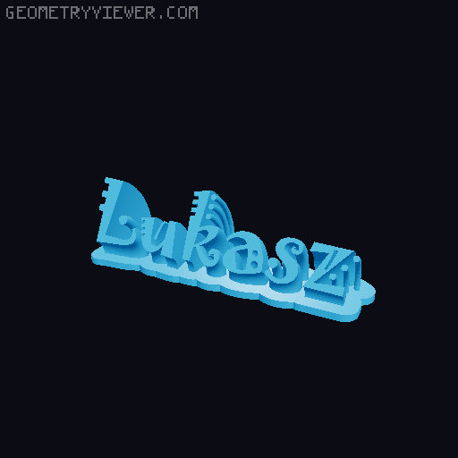 Sweeping crazy name tag 3D model thumbnail