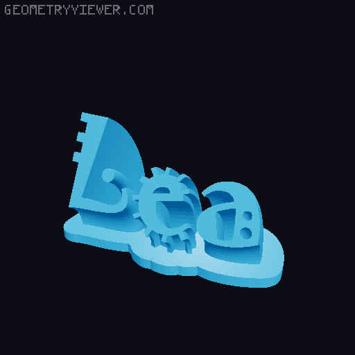 Sweeping crazy name tag 3D model thumbnail