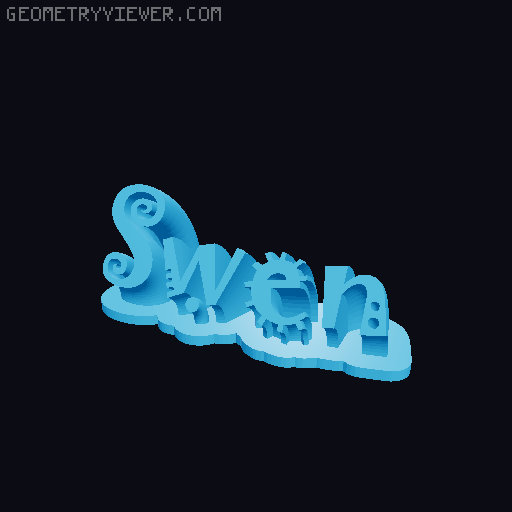 Sweeping crazy name tag 3D model thumbnail