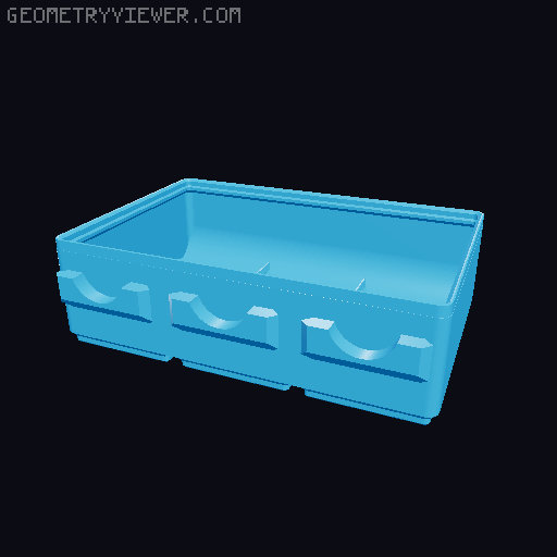 Parametric Gridfinity bins for GOEWS 3D model thumbnail