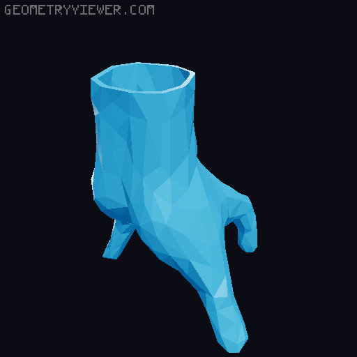 Addams family thing - low poly pen holder 3D model thumbnail