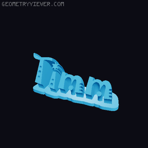 Sweeping crazy name tag 3D model thumbnail