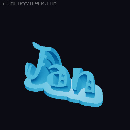 Sweeping crazy name tag 3D model thumbnail