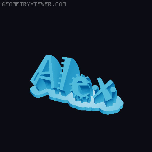 Sweeping crazy name tag 3D model thumbnail