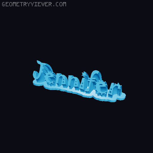 Sweeping crazy name tag 3D model thumbnail