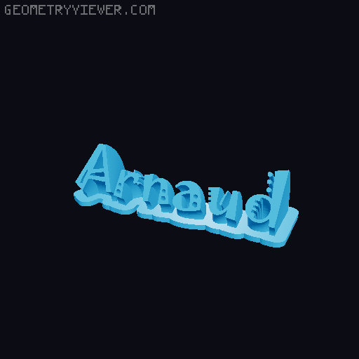 Sweeping crazy name tag 3D model thumbnail