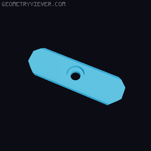 Under Desk Drawer - with hex handle, solid bottom & keeper 3D model thumbnail