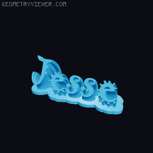 Sweeping crazy name tag 3D model thumbnail