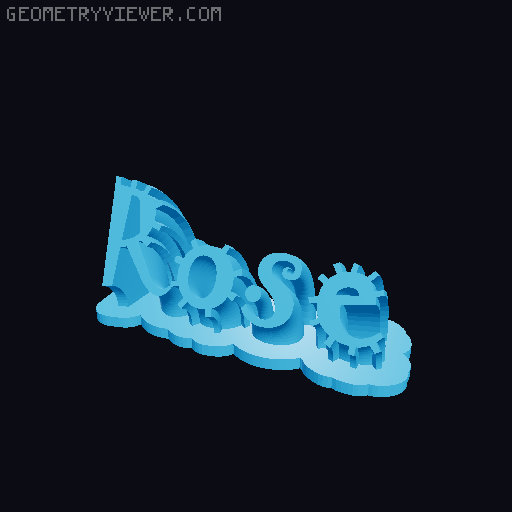 Sweeping crazy name tag 3D model thumbnail