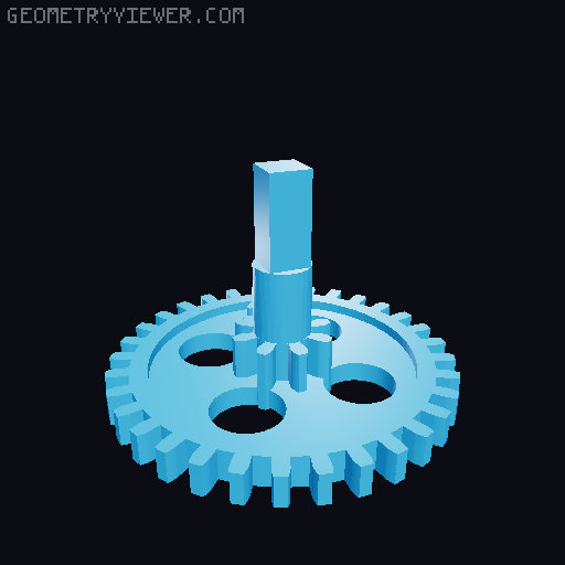 "T" Reduction for a D130 Motor ("Gear Set 02") 3D model thumbnail
