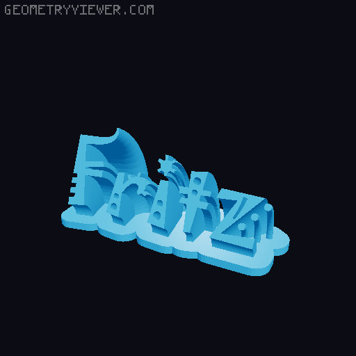 Sweeping crazy name tag 3D model thumbnail