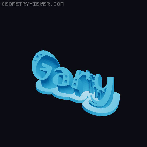 Sweeping crazy name tag 3D model thumbnail