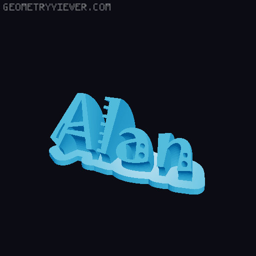 Sweeping crazy name tag 3D model thumbnail
