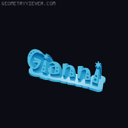 Sweeping crazy name tag 3D model thumbnail