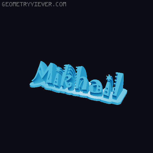 Sweeping crazy name tag 3D model thumbnail