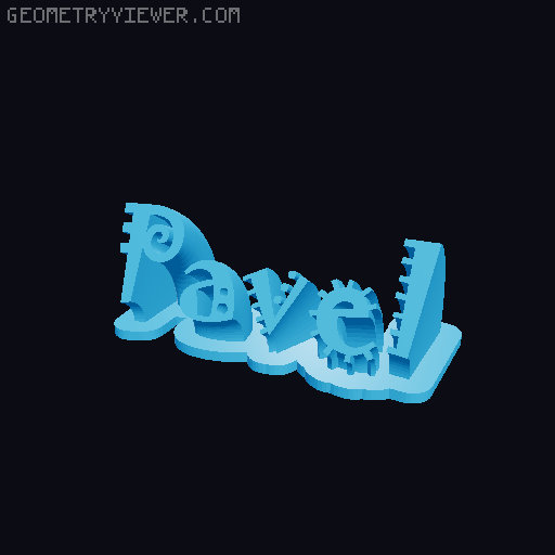Sweeping crazy name tag 3D model thumbnail
