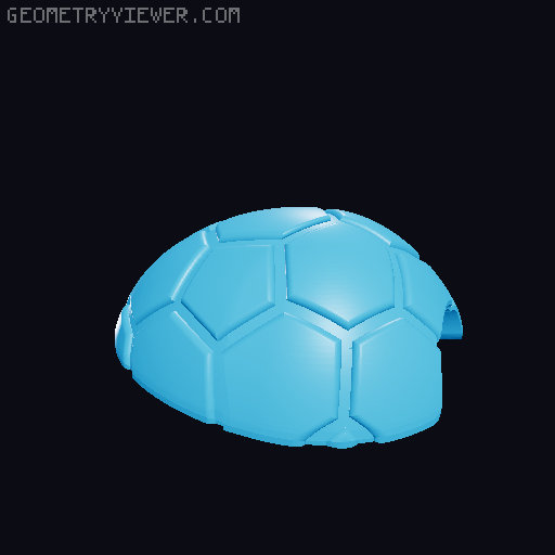 Turtle with removable shell 3D model thumbnail
