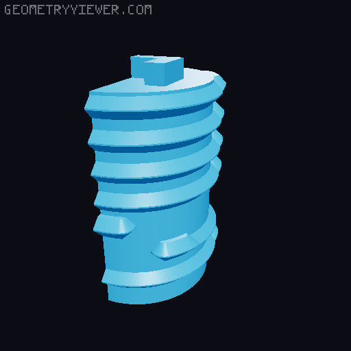 Hexglyph remix for printing in parts 3D model thumbnail