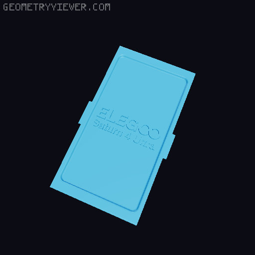 Elegoo Saturn 4 Ultra Tank Cover 3D model thumbnail