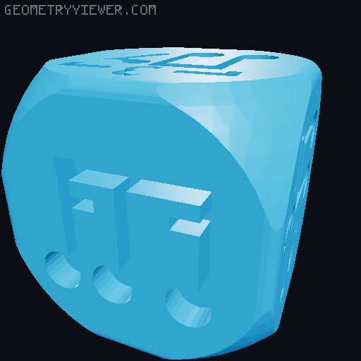 Rhythm dice, dice with notes 3D model thumbnail