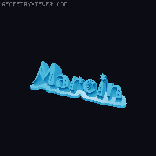 Sweeping crazy name tag 3D model thumbnail