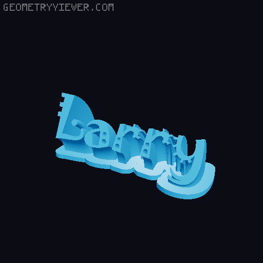 Sweeping crazy name tag 3D model thumbnail