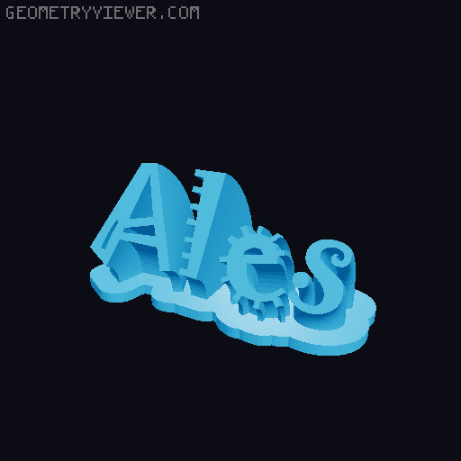 Sweeping crazy name tag 3D model thumbnail
