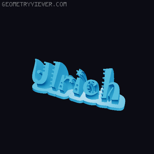 Sweeping crazy name tag 3D model thumbnail