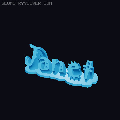 Sweeping crazy name tag 3D model thumbnail
