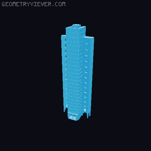 T Gauge 1:450 Apartment Building / brutalist style towers 3D model thumbnail