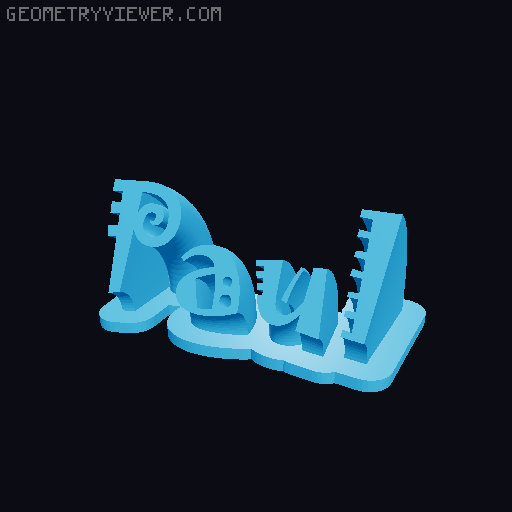 Sweeping crazy name tag 3D model thumbnail