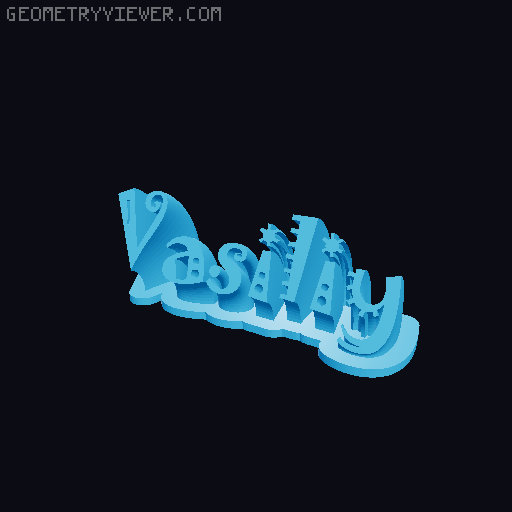 Sweeping crazy name tag 3D model thumbnail