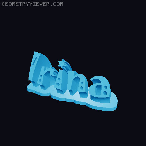 Sweeping crazy name tag 3D model thumbnail
