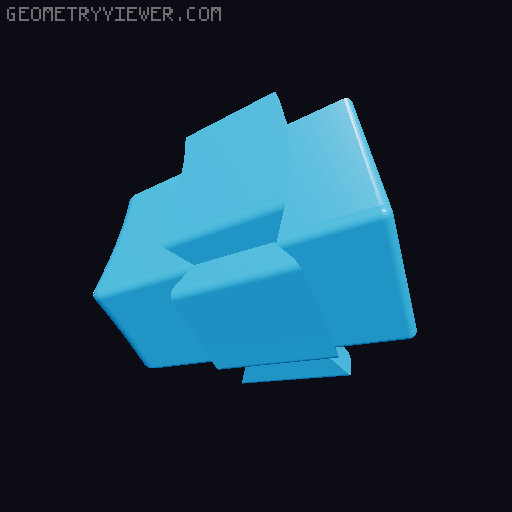 Behemoth——Twelve deep cuts form a deep cut Deltoidal Icositetrahedron. 3D model thumbnail
