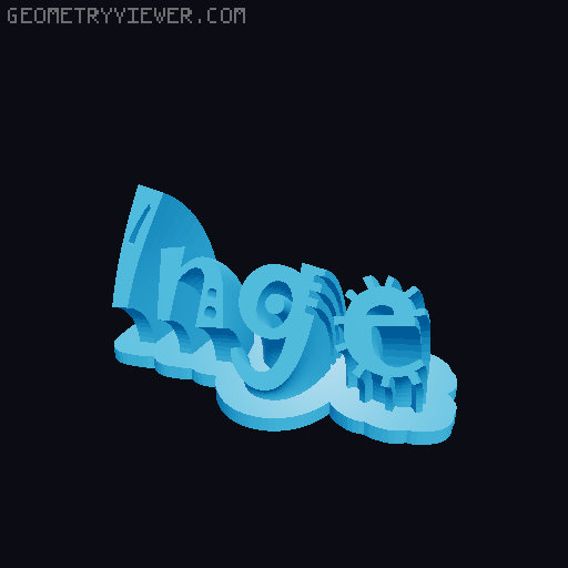 Sweeping crazy name tag 3D model thumbnail