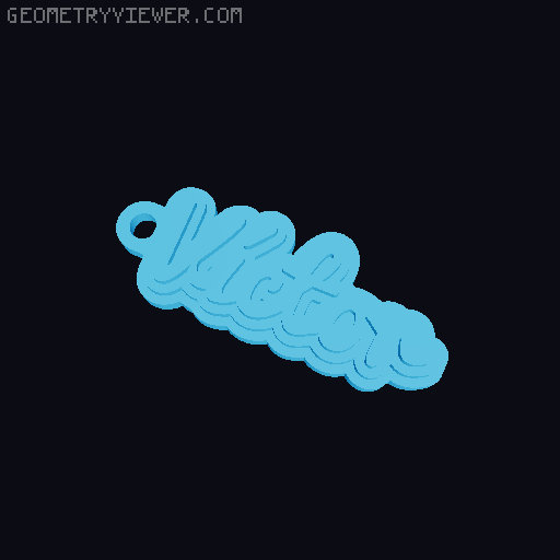 Customizable name keychain / tag 3D model thumbnail