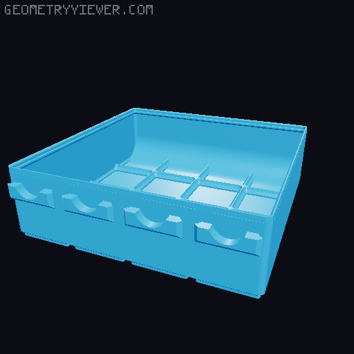 Parametric Gridfinity bins for GOEWS 3D model thumbnail