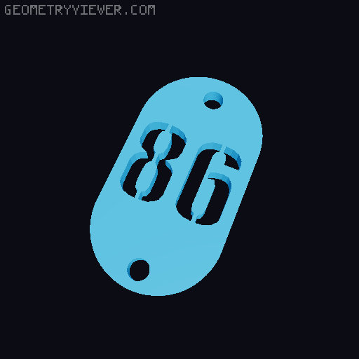 Porta chaves; Keychain 3D model thumbnail