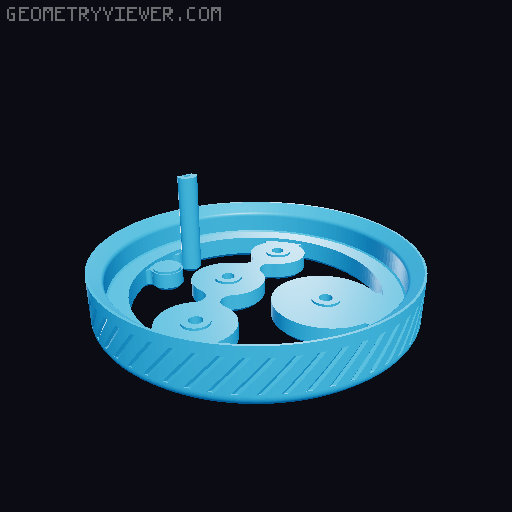 Umikot 58mm Mechanism and Spin Ring modified to receive M3 HEATSET INSERTS 3D model thumbnail