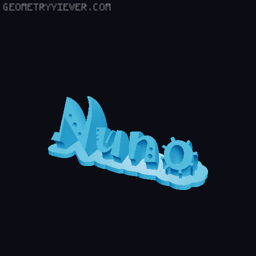 Sweeping crazy name tag 3D model thumbnail