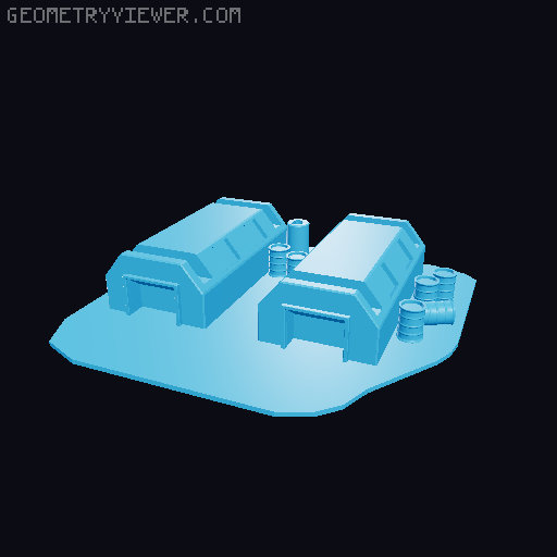Mini Barracks Building 3D model thumbnail