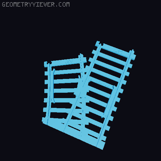 Track adaptors for toys on model engineers' dual gauge track. 3D model thumbnail
