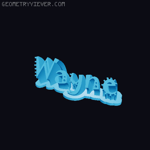 Sweeping crazy name tag 3D model thumbnail