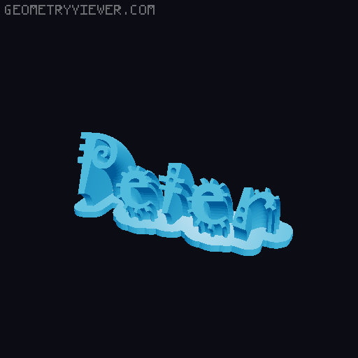 Sweeping crazy name tag 3D model thumbnail