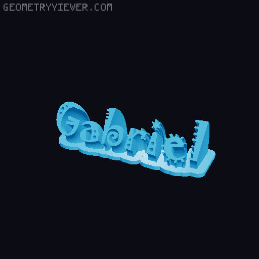 Sweeping crazy name tag 3D model thumbnail