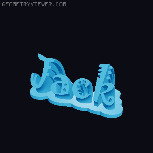 Sweeping crazy name tag 3D model thumbnail